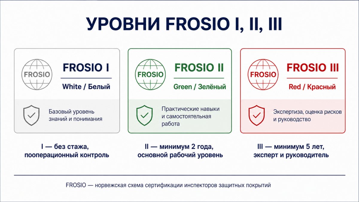 Уровни сертификатов СОПКОР/FROSIO